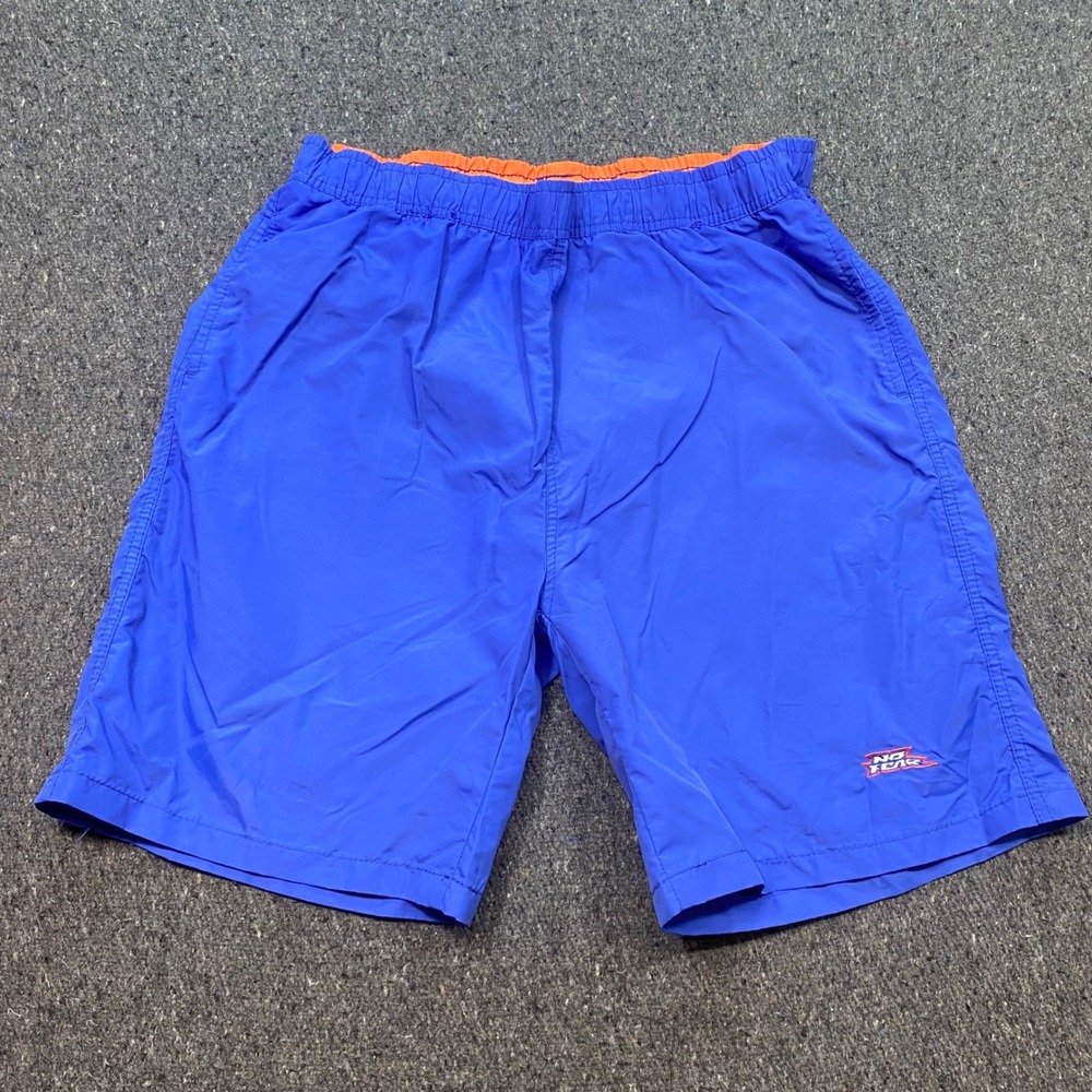 No Fear Board Shorts Sz L Mens Blue Skater Y2K‎ Embroidered Logo Swim Trunks